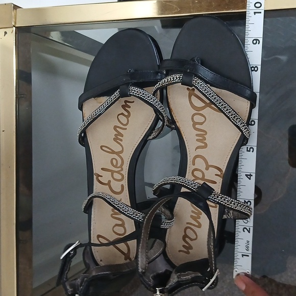 Sam Edelman black chained strappy sandals size 8 - Picture 12 of 14